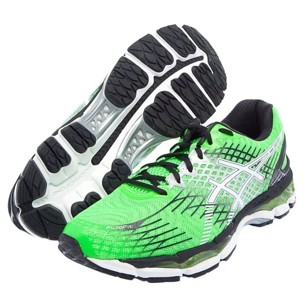ASICS Gel Nimbus 17 T507N Running Shoes Sneakers Men’s Gren Black White 7.5 Mens